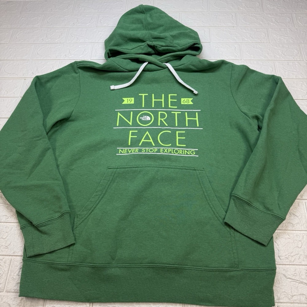The North Face Never Stop Exploring Hoodie Mens Large Kelly Green Pullover